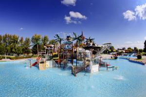 a water park with slides and rides in the water at Glamping Terme Čatež in Brežice