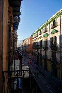 a view of a city street with buildings at B&B Vivaldi in Palermo