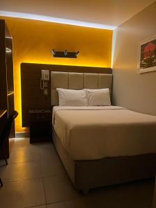 Cama ou camas em um quarto em Hotel Residencial Alfa
