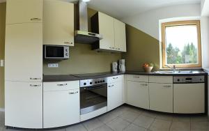 Kuchyň nebo kuchyňský kout v ubytování Ferienwohnungen Leitner-Ebenberger