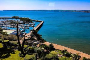 a view of a marina with boats in the water at Waterside & Marina View Apartment in Torquay in Torquay