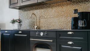 Kuchyňa alebo kuchynka v ubytovaní Ekskluzywny Apartament GOLD Gardenia Dziwnów z widokiem na morze trzecie piętro 1 pokojowy EPapartamenty + 37 fotografií