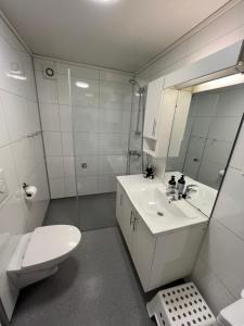 Koupelna v ubytování Basstuvåga ferieleilighet, Søgne i Kristiansand + 23 fotografií