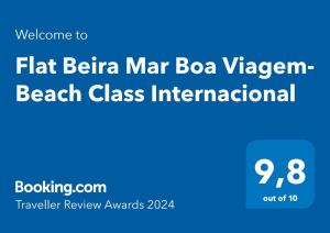 Certifikát, hodnocení, plakát nebo jiný dokument vystavený v ubytování Flat Beira Mar Boa Viagem- Beach Class Internacional