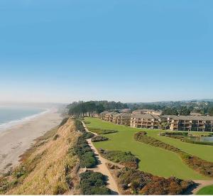 an aerial view of a golf course and the beach at Seascape Resort Aptos, Capitola, Santa Cruz in Aptos