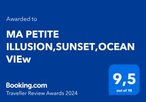 Certyfikat, podpis lub inny dokument wystawiony w obiekcie MA PETITE ILLUSION,SUNSET,OCEAN VIEw