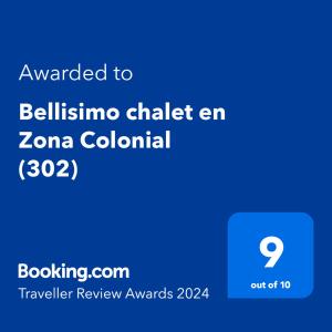 Certificado, premio, señal o documento que está expuesto en Bellisimo chalet en Zona Colonial (302)