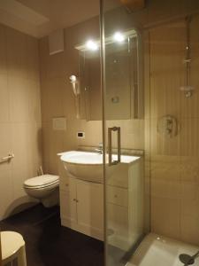 CampestrinにあるResidence Rodolon Appartamentiのバスルーム(トイレ、洗面台、シャワー付)