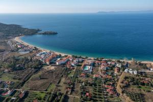 an aerial view of a beach and the ocean at Oniro Boutique Hotel in Toroni