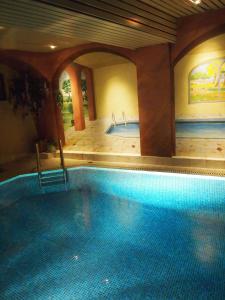 una gran piscina en un edificio con una gran piscina en Hotel Restaurant Au Cerf d'Or, en Estrasburgo
