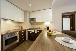 Kuchyň nebo kuchyňský kout v ubytování Pilsner Apartments - U Borského parku