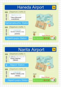 un diagrama de las propiedades de un aeropuerto de hansenaza en Jujo house Shinjuku direct with 4BR, en Tokio