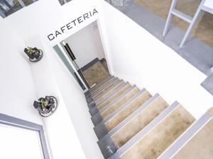 an overhead view of a staircase in a building at Starhostel Dongdaemun Suite in Seoul