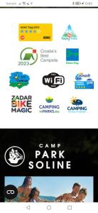 a screenshot of a website with a bunch of logos at Mobile home Linico in Biograd na Moru