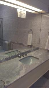 encimera con lavabo y espejo en Hotel Dominguez Master en Nova Friburgo
