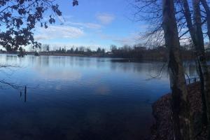 a view of a large body of water at Erholen im Kranichhof, Garten, Sauna - Nähe Heide in Mockrehna