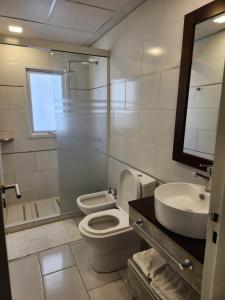 a bathroom with a toilet and a sink at PH suites in Río Cuarto