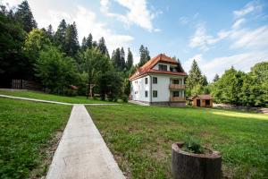 une maison au milieu d'un champ dans l'établissement Forest Resort, à Băile Tuşnad