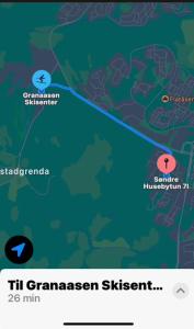 a screenshot of a cell phone with a map at Huseby - Perfect for World Cup Trondheim 2025 in Trondheim