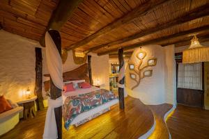 Llit o llits en una habitació de Cabaña Malaquita - Seilan Alojamiento Rural