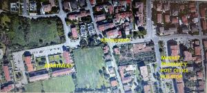 Un mapa de una ciudad con casas y patios en Ormanetto Apartment, en Verona