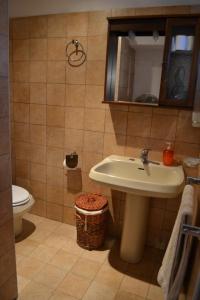 bagno con lavandino e servizi igienici di Dammuso Primavera a Pantelleria