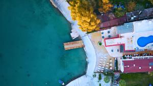 an overhead view of a beach and the water at Oscar Seaside Hotel & Spa in Bodrum City