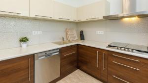 Kuchyň nebo kuchyňský kout v ubytování Kendosz Apartman