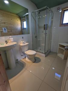 Koupelna v ubytování Cabaña Coigües Balneario Punta de Lapas