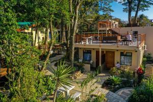 an aerial view of a house with trees at Sibu Lodge in Monteverde Costa Rica