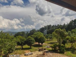 a view of a field with trees in the background at Fazenda e Vinícola ABN in Andrelândia