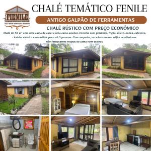 a collage of photos of a small house at CHALÉS DO VÔ LÉRIO/TORRES-RS in Torres