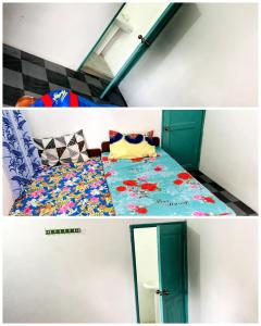 um quarto com uma cama num quarto em Nithusha holiday house நிதுஷா சுற்றுலா விடுதி em Jaffna