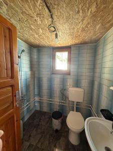 łazienka z toaletą i umywalką w obiekcie Daci Guesthouse 
