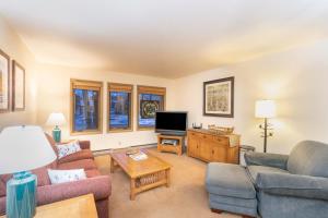 Μια τηλεόραση ή/και κέντρο ψυχαγωγίας στο Ski-in Ski-Out Ground Floor Easy Access Ski Condo