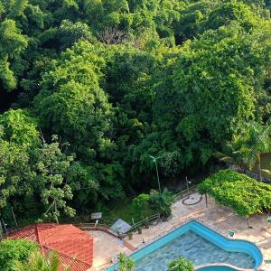 Výhled na bazén z ubytování Apartamento em Caldas Novas nebo okolí