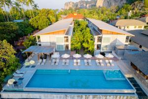 an aerial view of a house with a swimming pool at Railay Princess Resort & Spa-SHA Extra Plus in Railay Beach