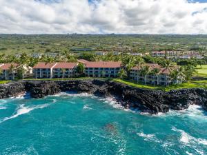an aerial view of the resort from the ocean at Keauhou sea cliff oceanfront hale in Kailua-Kona