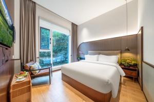 Wuyu Hotel, Jinyun Mountain & Southwest University客房内的一张或多张床位