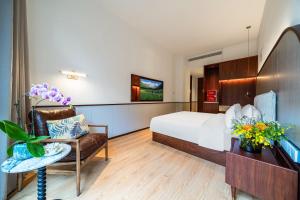 Wuyu Hotel, Jinyun Mountain & Southwest University客房内的一张或多张床位
