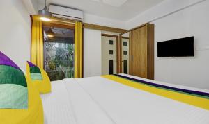 מיטה או מיטות בחדר ב-Abrigo Delamar