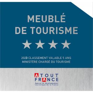 a flyer for a module de tourrance with stars at Ancienne grange rénovée avec piscine in Vaillac