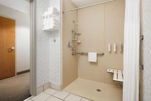 a bathroom with a shower and a sink at Hampton Inn Columbia, MD in Columbia