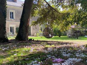 een tuin met bloemen voor een huis bij Domaine de La Soudelle in Chanceaux-sur-Choisille