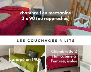 Posteľ alebo postele v izbe v ubytovaní DUPLEX VUE MER - Plage à 100m- 4 lits - parking sous sol