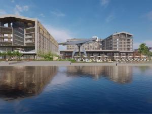 a rendering of a building next to a body of water at Rixos Tersane Istanbul in Istanbul