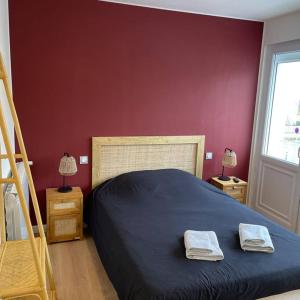 Postel nebo postele na pokoji v ubytování Grand studio 1 avec lave-linge
