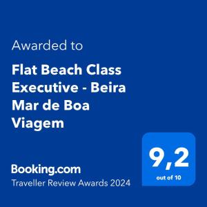 Vottorð, verðlaun, skilti eða annað skjal til sýnis á Flat Beach Class Executive - Beira Mar de Boa Viagem