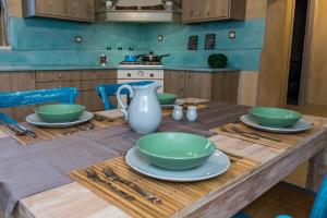 A kitchen or kitchenette at Vrisali Traditional Stone Villa