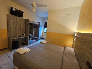 1 dormitorio con 1 cama grande en una habitación en Hotel Euro, en Castegnato